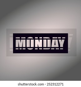 vector illustration of monday sticker