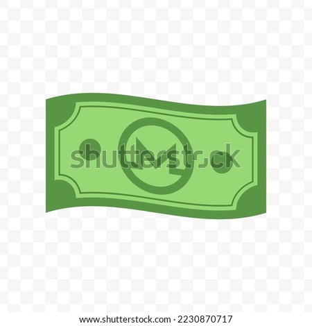 Vector illustration of Monero banknote in green color on transparent background (PNG).