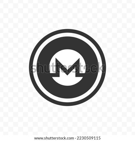 Vector illustration of Monero coin icon in dark color and transparent background(png).