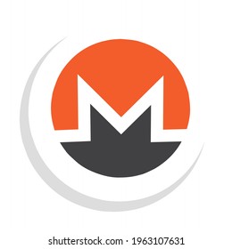 vector illustration of monero xmr crypto currency logo icon.  minimalist flat vector eps 10