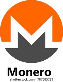 Vector Illustration Of Monero / XMR Cryptocurrency Coin / Virtual Money Icon / Logotype In Color