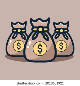 vector illustration of money bag