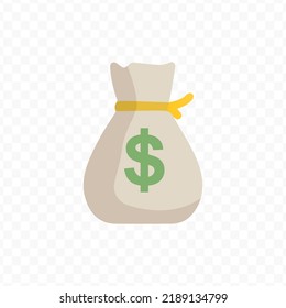 Vector Illustration Of Money Bag. Colored Vector For Website Design .Simple Design On Transparent Background (PNG).