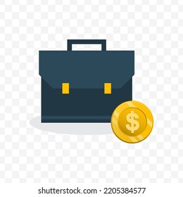 Vector Illustration Of Money Bag. Colored Vector For Website Design. Simple Design With Transparent Background (PNG).