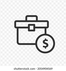 Vector Illustration Of Money Bag Icon In Dark Color And Transparent Background(png).