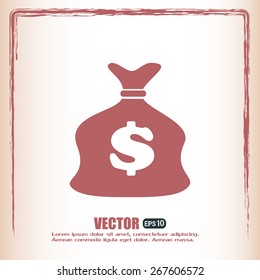 Vector illustration of money bag icon 