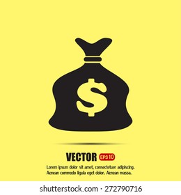 Vector illustration of money bag icon 