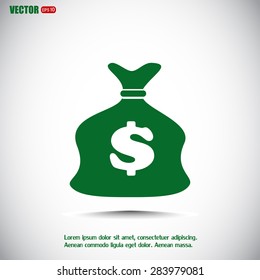 Vector illustration of money bag icon 