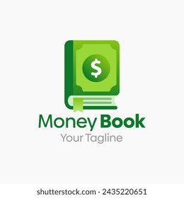 Vector Illustration for Money BookLogo: A Design Template Merging Concepts of a Book and Money Shape