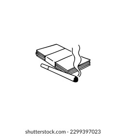 ilustración vectorial del dinero con un cigarrillo