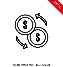 Vector illustration of money circulation icon line symbol. eps10