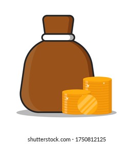 vector illustration money coin flat design icon