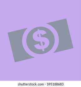 Vector illustration of Money (dollar bill) icon in grey.
