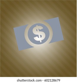 Vector illustration of Money (dollar bill) vector symbol icon in blue.
