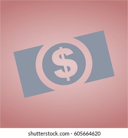 Vektorgrafik von Geld (Dollar-Wechsel), Vektorsymbol oder Symbol auf Grau.
