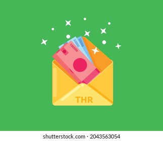 Ilustración vectorial del dinero en sobre