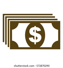 Ilustración vectorial del icono del dinero en Brown
