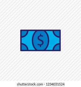 Vector illustration of money icon colored line. Beautiful wholesale element also can be used as dollar icon element.