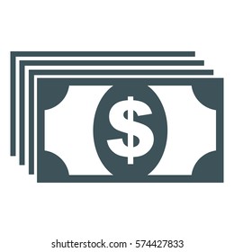 Ilustración vectorial del icono del dinero en gris
