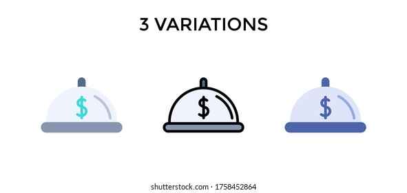 Vector illustration money icon or logo black color with flat, lineal, blue design style.