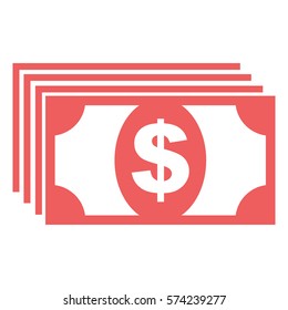 Vector Illustration of Money Icon in red
