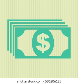 Vector illustration of Money icon vector symbol in Green
