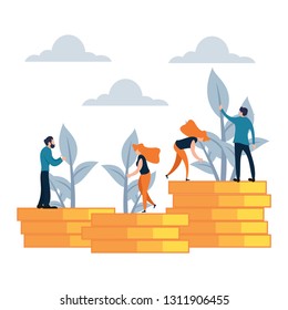 vector illustration Money investment flat cartoon style
