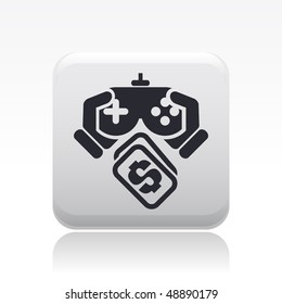 Vector illustration of a "money", "pay" or "buy" icon in modern style depicting a videogame concept