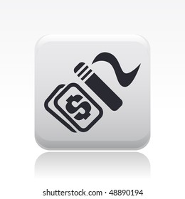 Vector illustration of a "money", "pay" or "buy" icon in modern style depicting a smoking concept