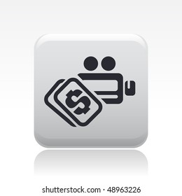 Vector illustration of a "money", "pay" or "buy" icon in modern style depicting a video cost concept