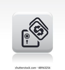 Vector illustration of a "money", "pay" or "buy" icon in modern style depicting a strongbox