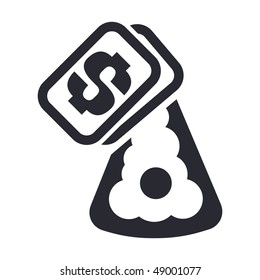 Vector illustration of a "money", "pay" or "buy" icon in modern style depicting a cake