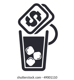 Vector illustration of a "money", "pay" or "buy" icon in modern style depicting a drink