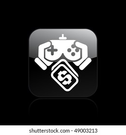 Vector illustration of a "money", "pay" or "buy" icon in modern style depicting a videogame concept
