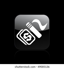 Vector illustration of a "money", "pay" or "buy" icon in modern style depicting a smoking concept