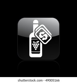 Vector illustration of a "money", "pay" or "buy" icon in modern style depicting a wine bottle