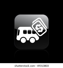 Vector illustration of a "money", "pay" or "buy" icon in modern style depicting a bus