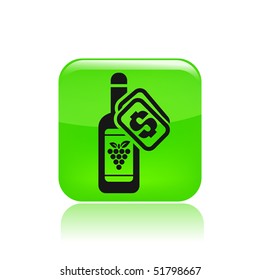 Vector illustration of a "money", "pay" or "buy" icon in modern style depicting a wine bottle