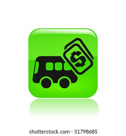 Vector illustration of a "money", "pay" or "buy" icon in modern style depicting a bus