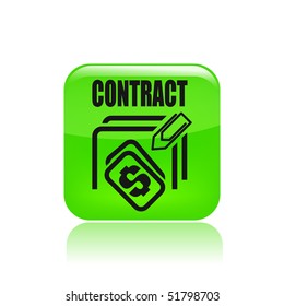 Vector illustration of a "money", "pay" or "buy" icon in modern style depicting a contract