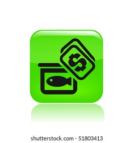 Vector illustration of a "money", "pay" or "buy" icon in modern style depicting a food box