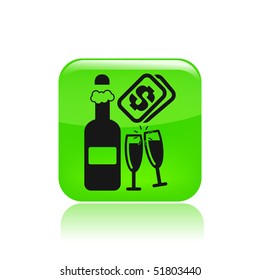 Vector illustration of a "money", "pay" or "buy" icon in modern style depicting sparkling wine or champagne