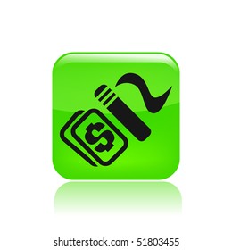Vector illustration of a "money", "pay" or "buy" icon in modern style depicting a smoking concept