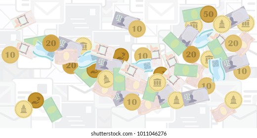 vector illustration money stream in wave shape or cash flow for business and entrepreneurship concepts