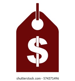 Vector Illustration of Money Tag in Brown Icon
