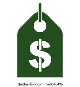 Vector Illustration of Money Tag Icon in Green
