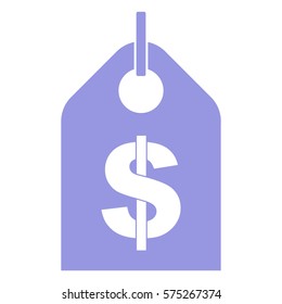 Vector Illustration of Money Tag Icon in Purple

