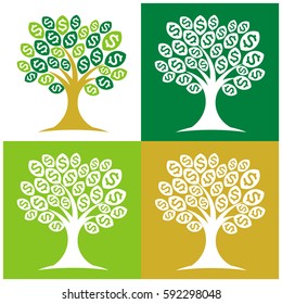 vector illustration for a money tree, in particular the US dollar