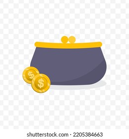 Vector Illustration Of Money Wallet. Colored Vector For Website Design. Simple Design With Transparent Background (PNG).