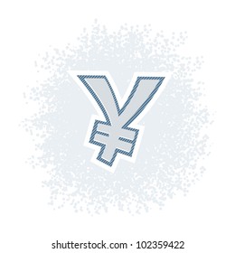 Vector illustration of money yen icon in retro style